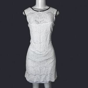 White Lace Dress Midi Formal Coquette Angel Core Bridal Calvin Klein Size 12